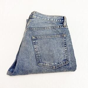 Frame Le Original Straight Leg Ripped Denim Jeans Button Fly Acid Wash Size 32